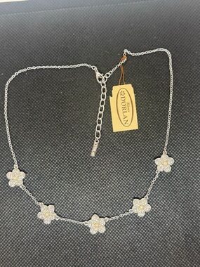 NWT D'Orlan Vintage Austrian Crystals Swarovski Rhinestones Silver 925 Necklace